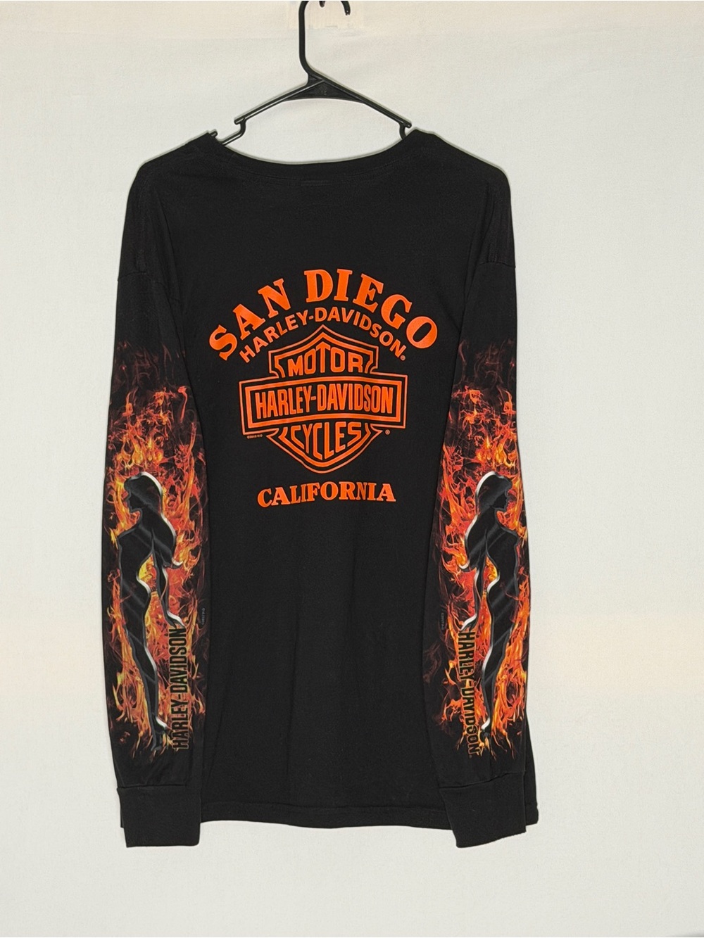 Harley-Davidson San Diego California Flame Sleeve Long Sleeve L